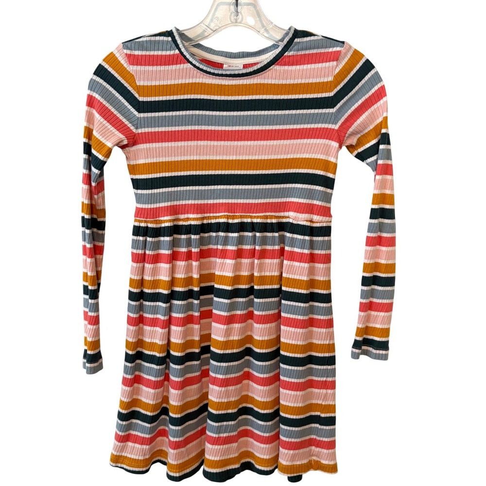 Hanna Andersson Girl's Cotton Multi‎ Colored Striped Dress in Size 8